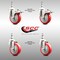 Service Caster 4 Inch 316SS Red Polyurethane 10mm Threaded Stem Caster Lock Brake, 2PK SS316TSTTL20S414-PPUB-RED-M1015-2-S2 - alternate 5